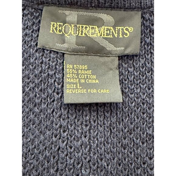 Requirements Womens Navy Blue Waffle Knit Zip Vest Size Large Vintage - Picture 5 of 16
